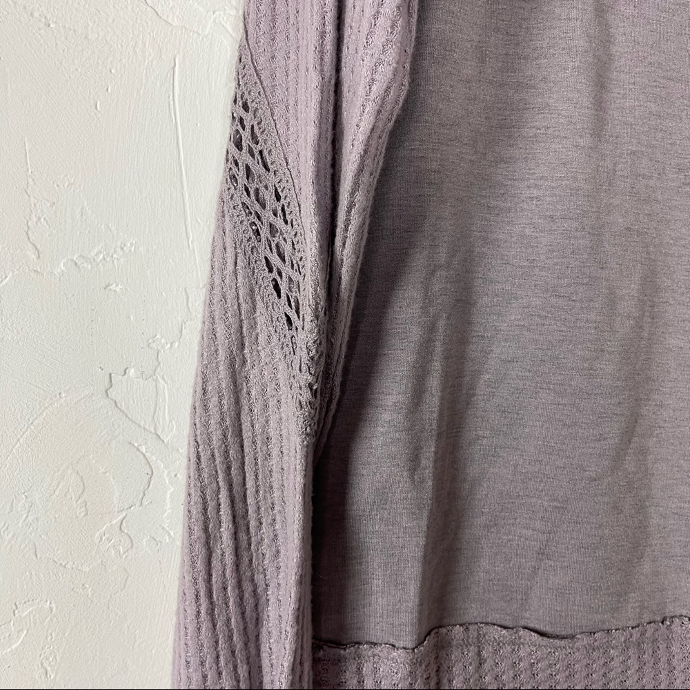 Target‎ Knox Rose Shirt Long Sleeve Thermal Henley Knit Top Tee Light Purple - Picture 3 of 9